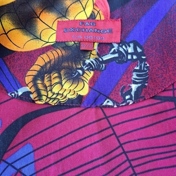 Spiderman Fab exchange short sleeve shirt men's button front XL - Picture 6 of 11